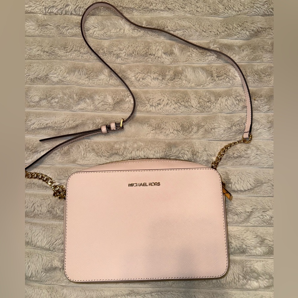 Michael Kors Blush Crossbody Bag with Gold Accents